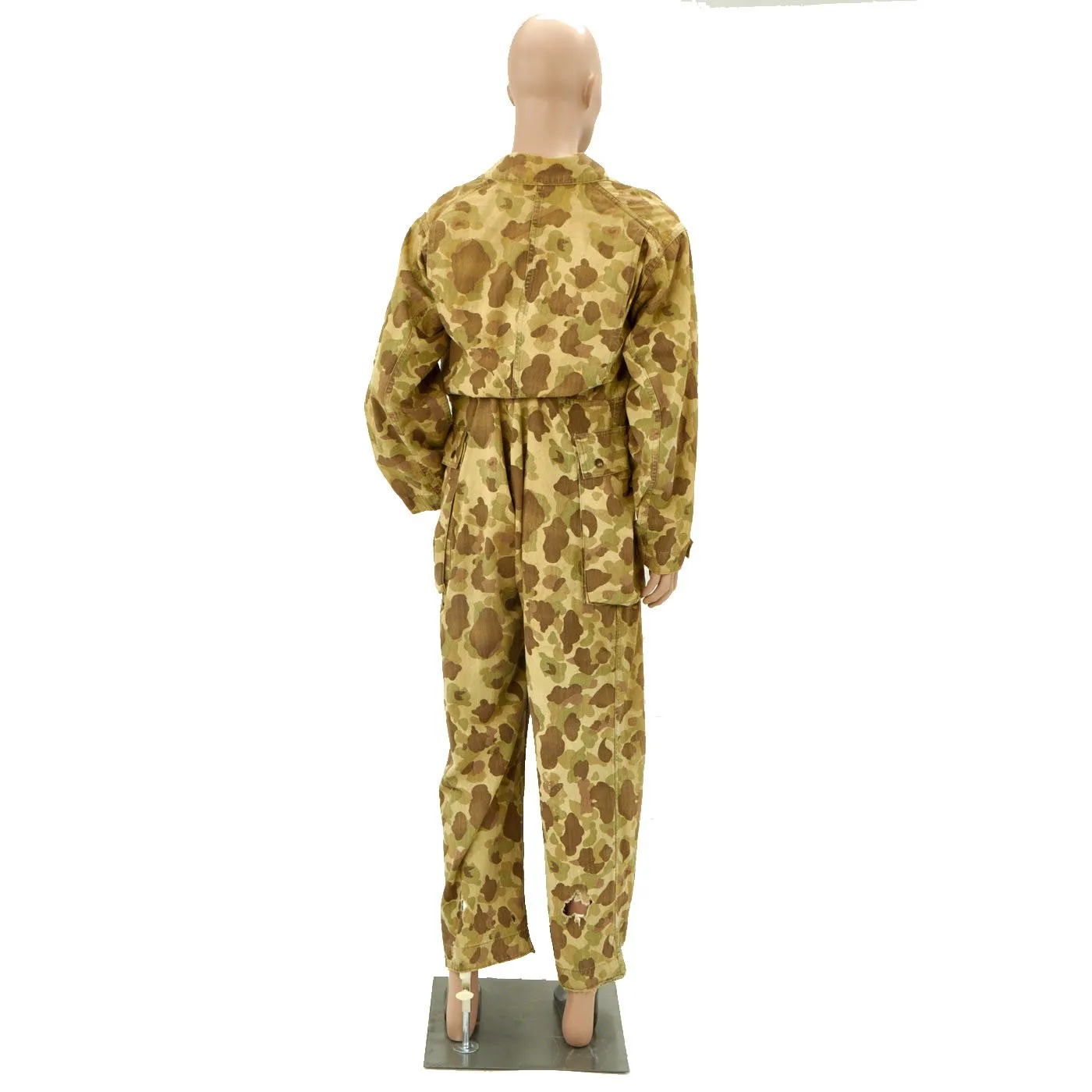 Original U.S. Army WWII M1942 Camouflage Jungle Suit Herring Bone Twill Coveralls - As Seen In Book