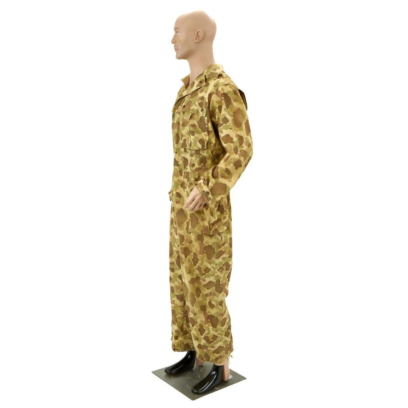 Original U.S. Army WWII M1942 Camouflage Jungle Suit Herring Bone Twill Coveralls - As Seen In Book