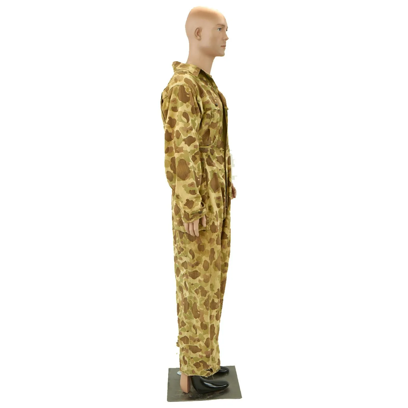 Original U.S. Army WWII M1942 Camouflage Jungle Suit Herring Bone Twill Coveralls - As Seen In Book