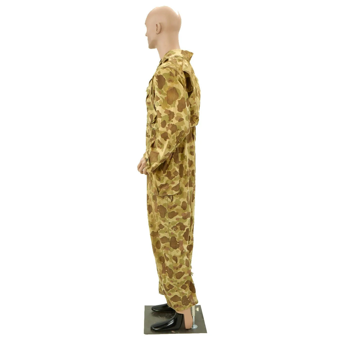 Original U.S. Army WWII M1942 Camouflage Jungle Suit Herring Bone Twill Coveralls - As Seen In Book