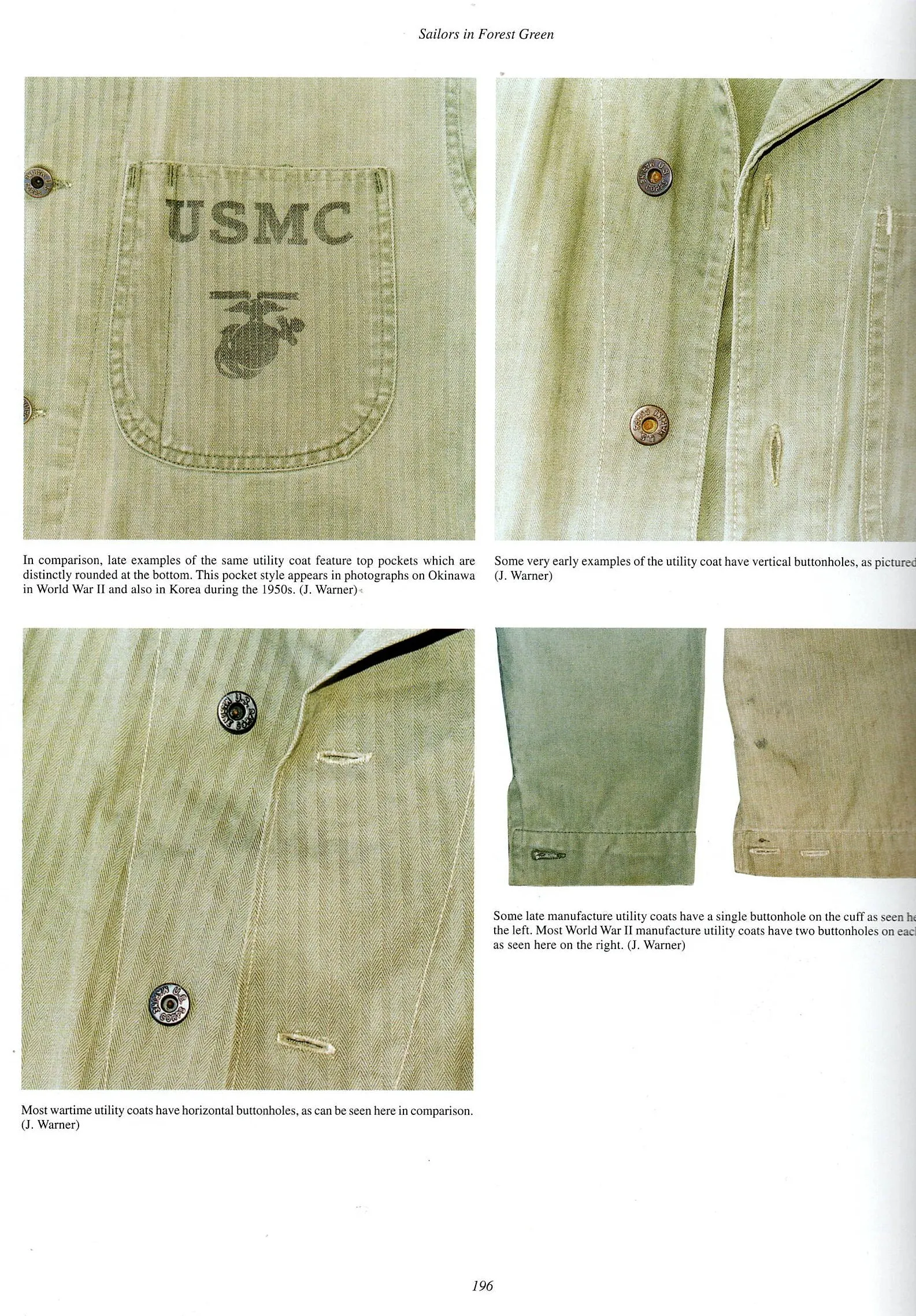 Original U.S. WWII Marine Corps USMC HBT Herringbone Twill P41 Utility Jacket - As Seen In Book