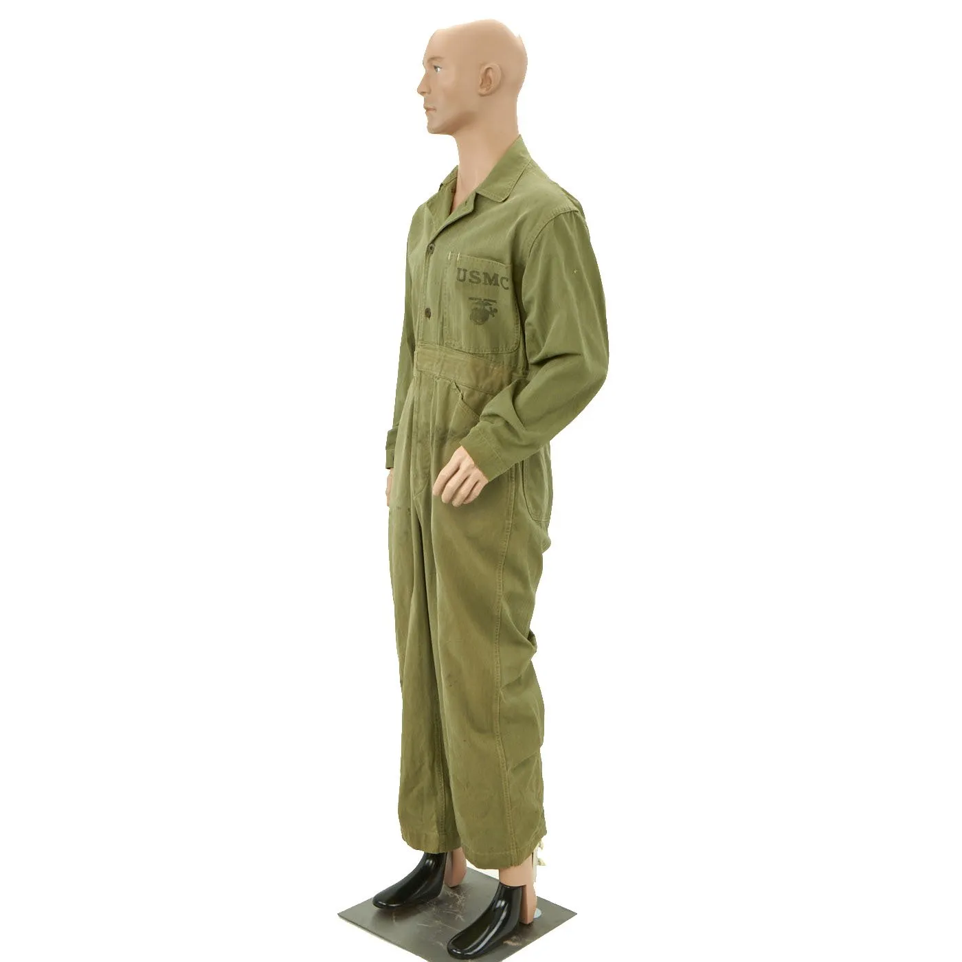 Original U.S. WWII Marine Corps USMC Non-Regulation Herring Bone Twill Coveralls - As Seen In Book