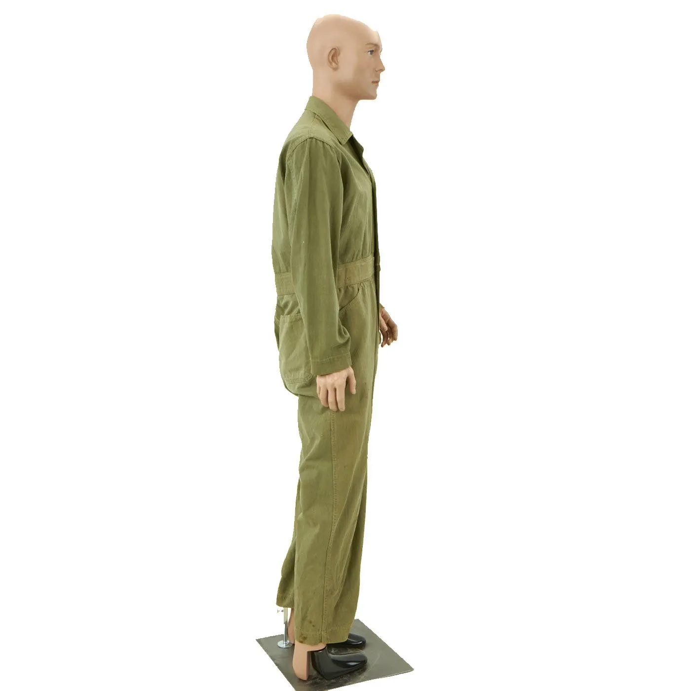 Original U.S. WWII Marine Corps USMC Non-Regulation Herring Bone Twill Coveralls - As Seen In Book