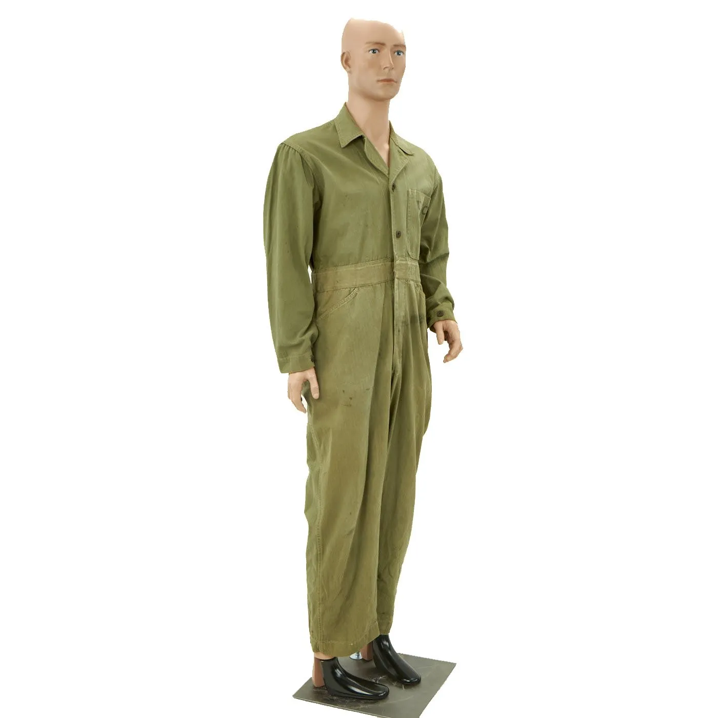 Original U.S. WWII Marine Corps USMC Non-Regulation Herring Bone Twill Coveralls - As Seen In Book