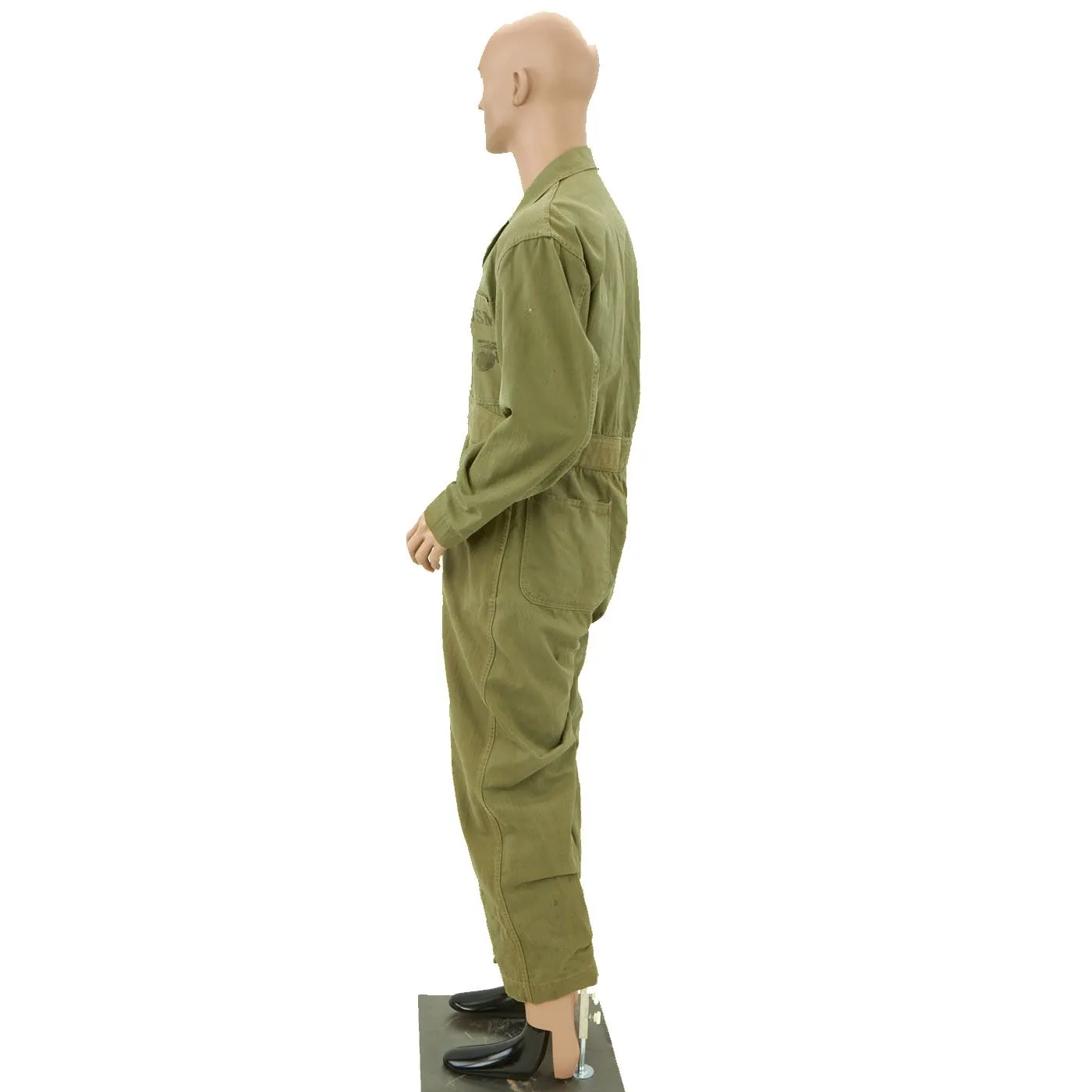 Original U.S. WWII Marine Corps USMC Non-Regulation Herring Bone Twill Coveralls - As Seen In Book