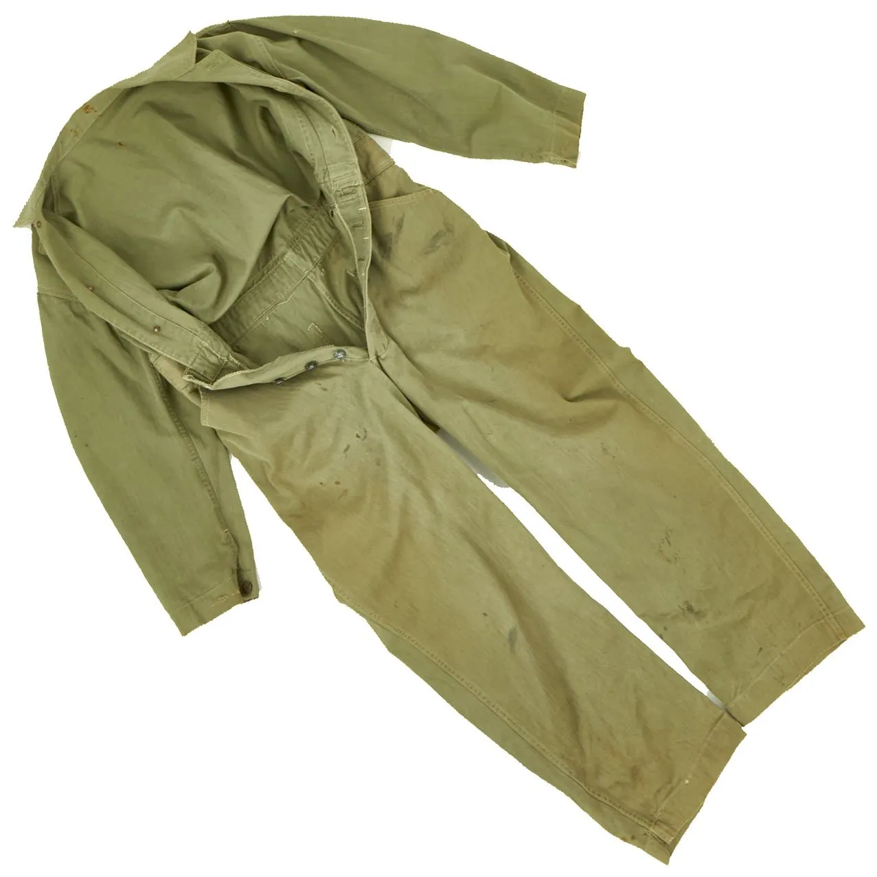 Original U.S. WWII Marine Corps USMC Non-Regulation Herring Bone Twill Coveralls - As Seen In Book