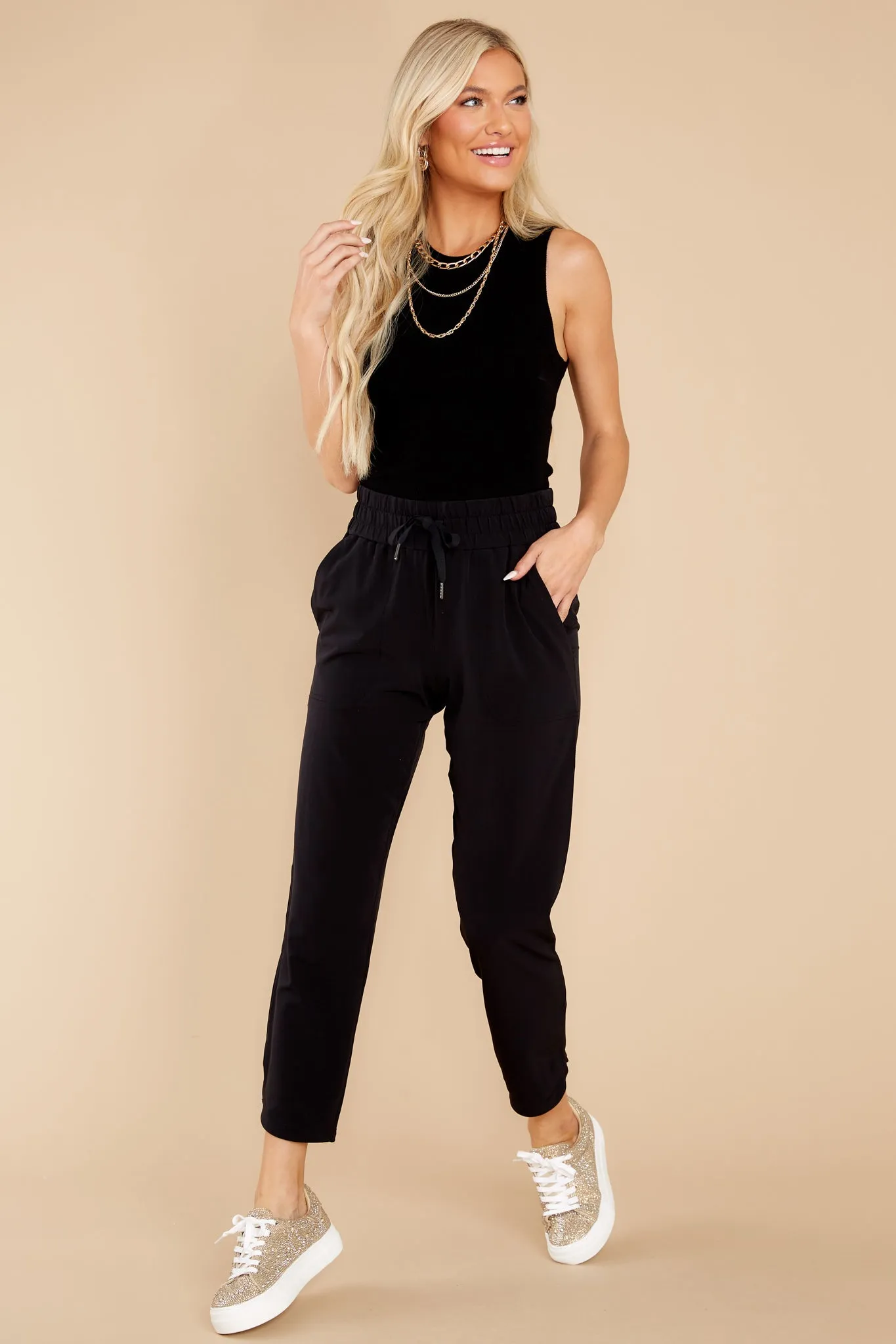 Out Of Office Very Black Tapered Pants