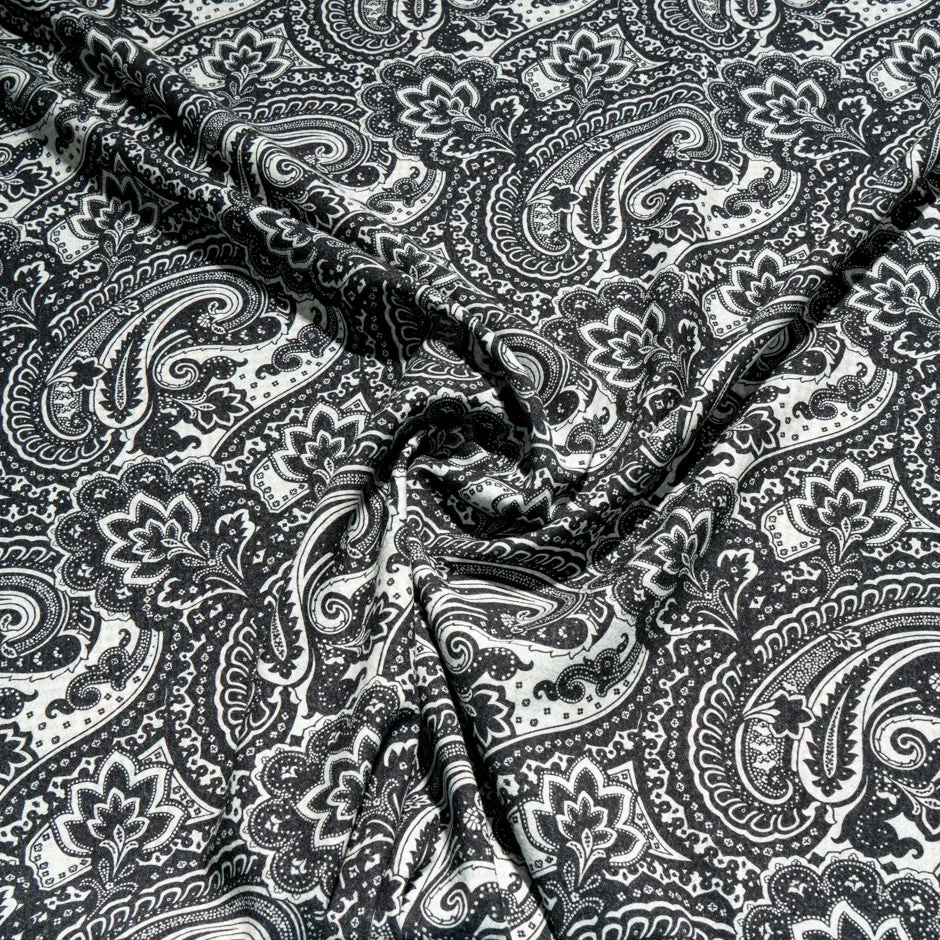 Paisley & Checkered Printed Double Sided Pure Wool