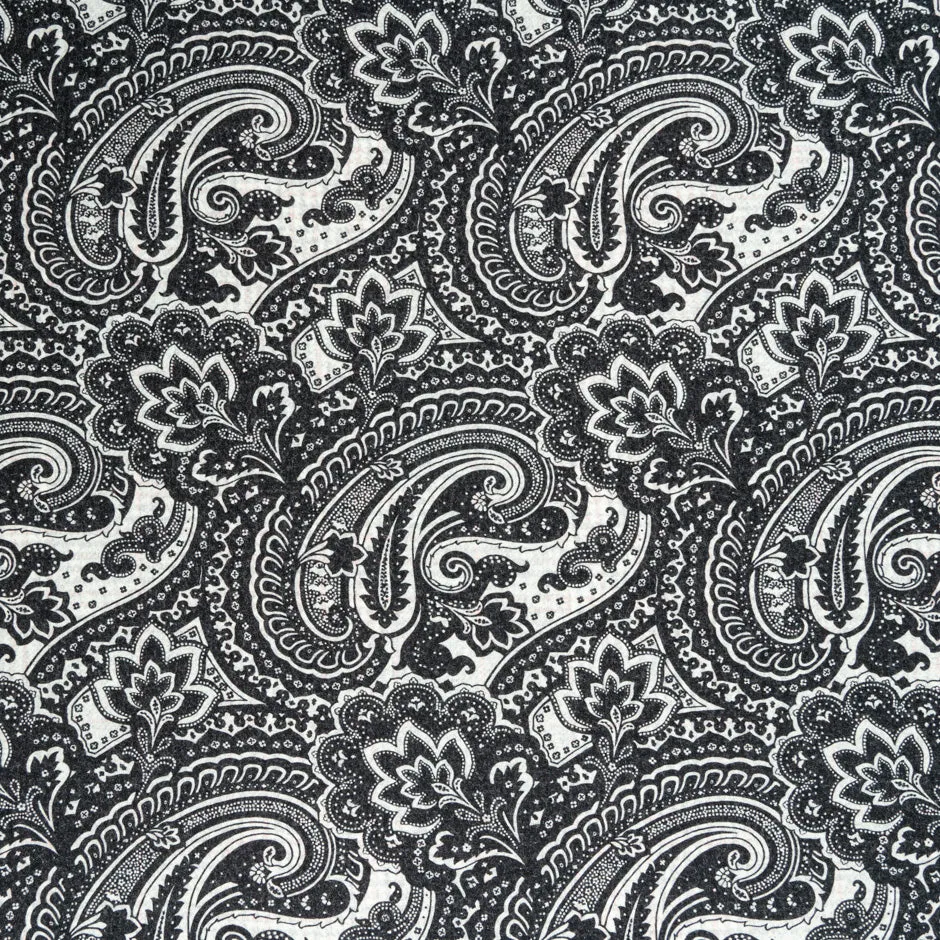 Paisley & Checkered Printed Double Sided Pure Wool