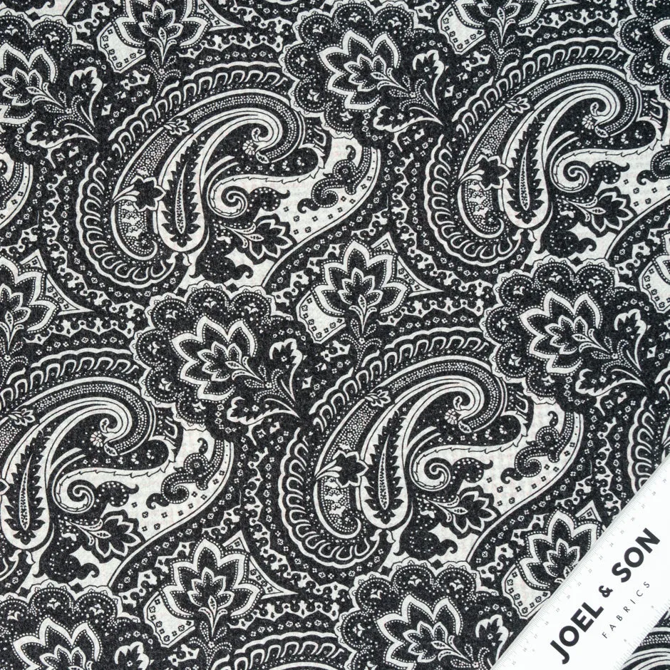 Paisley & Checkered Printed Double Sided Pure Wool