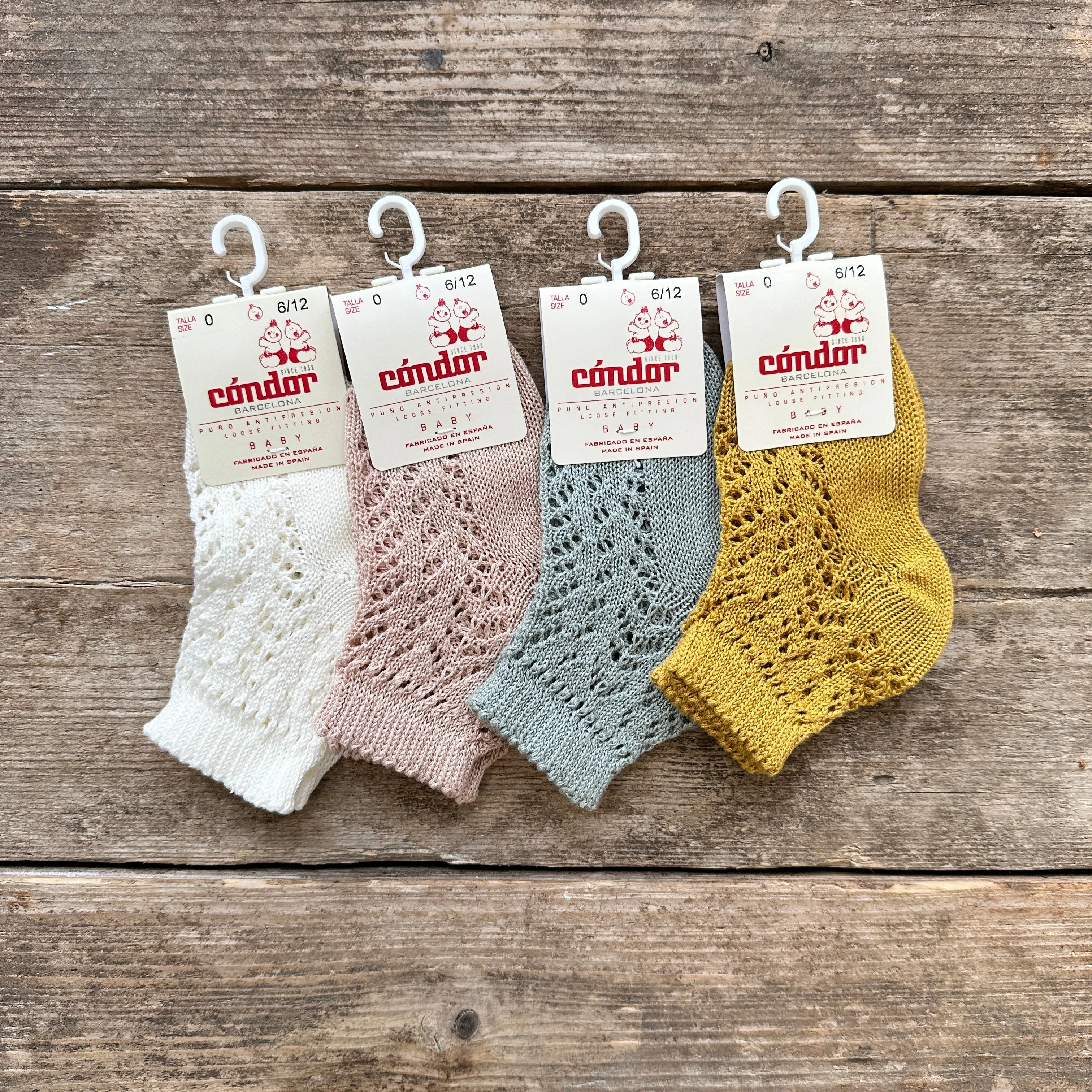 Perle Cotton Openwork Ankle Socks | Mustard