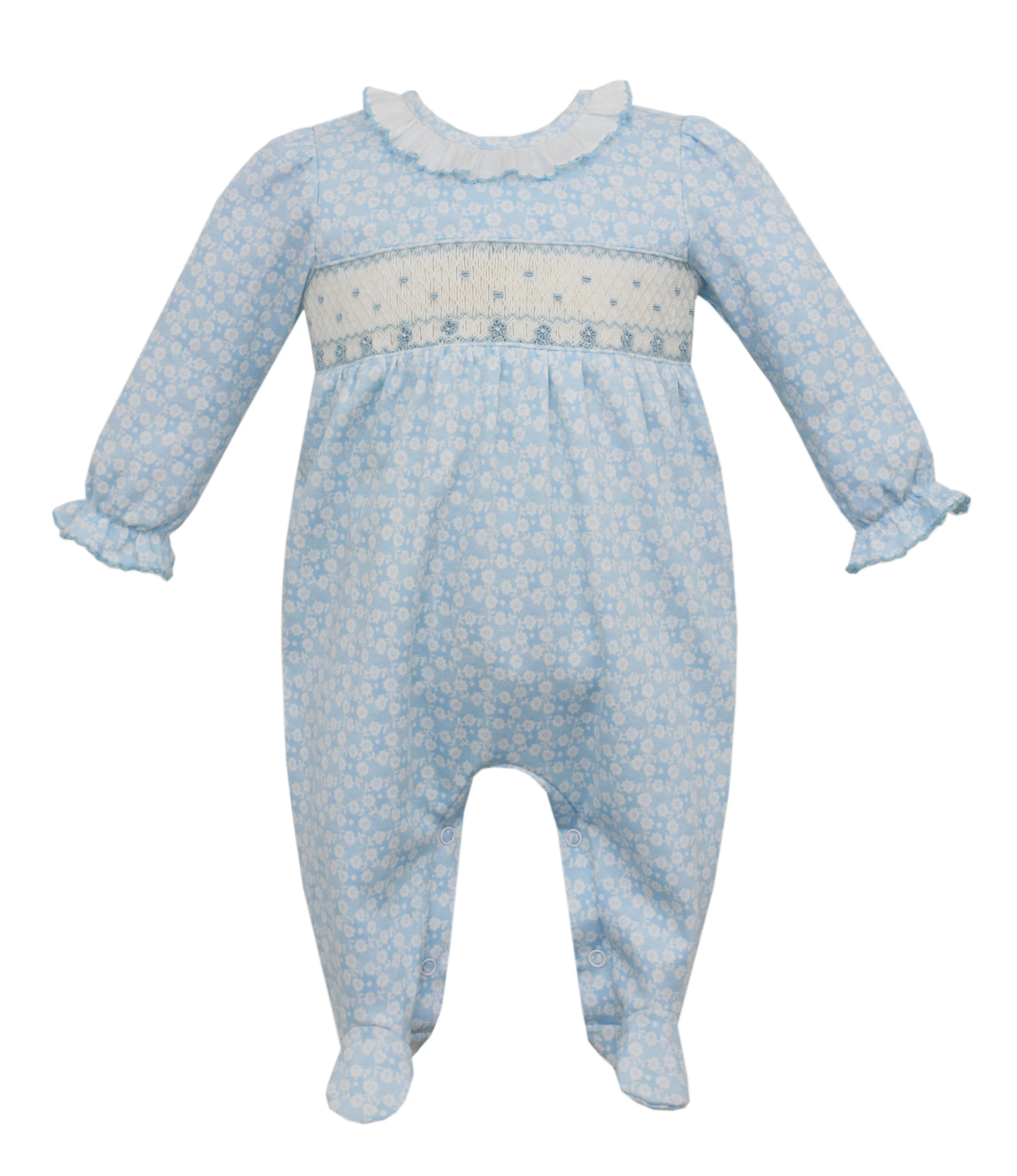 Petit Bebe Liberty London Smocked Knit Footie