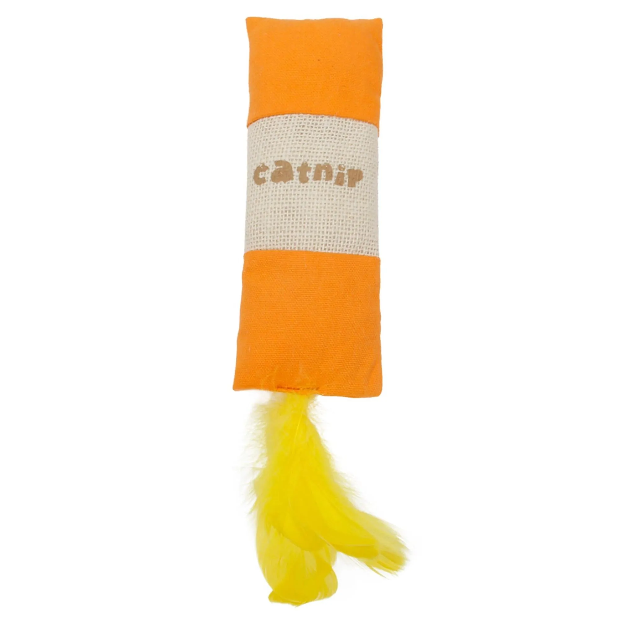 Plush cat toy with crinkle sound and catnip