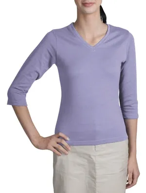 Port Authority - Ladies 3/4 Sleeve V-Neck T-Shirt.  L341V