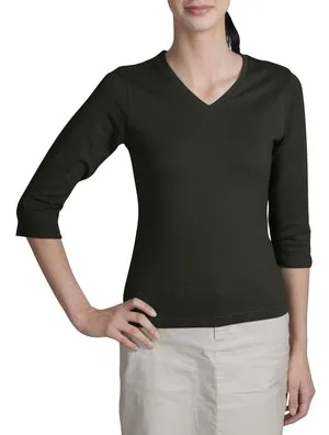 Port Authority - Ladies 3/4 Sleeve V-Neck T-Shirt.  L341V