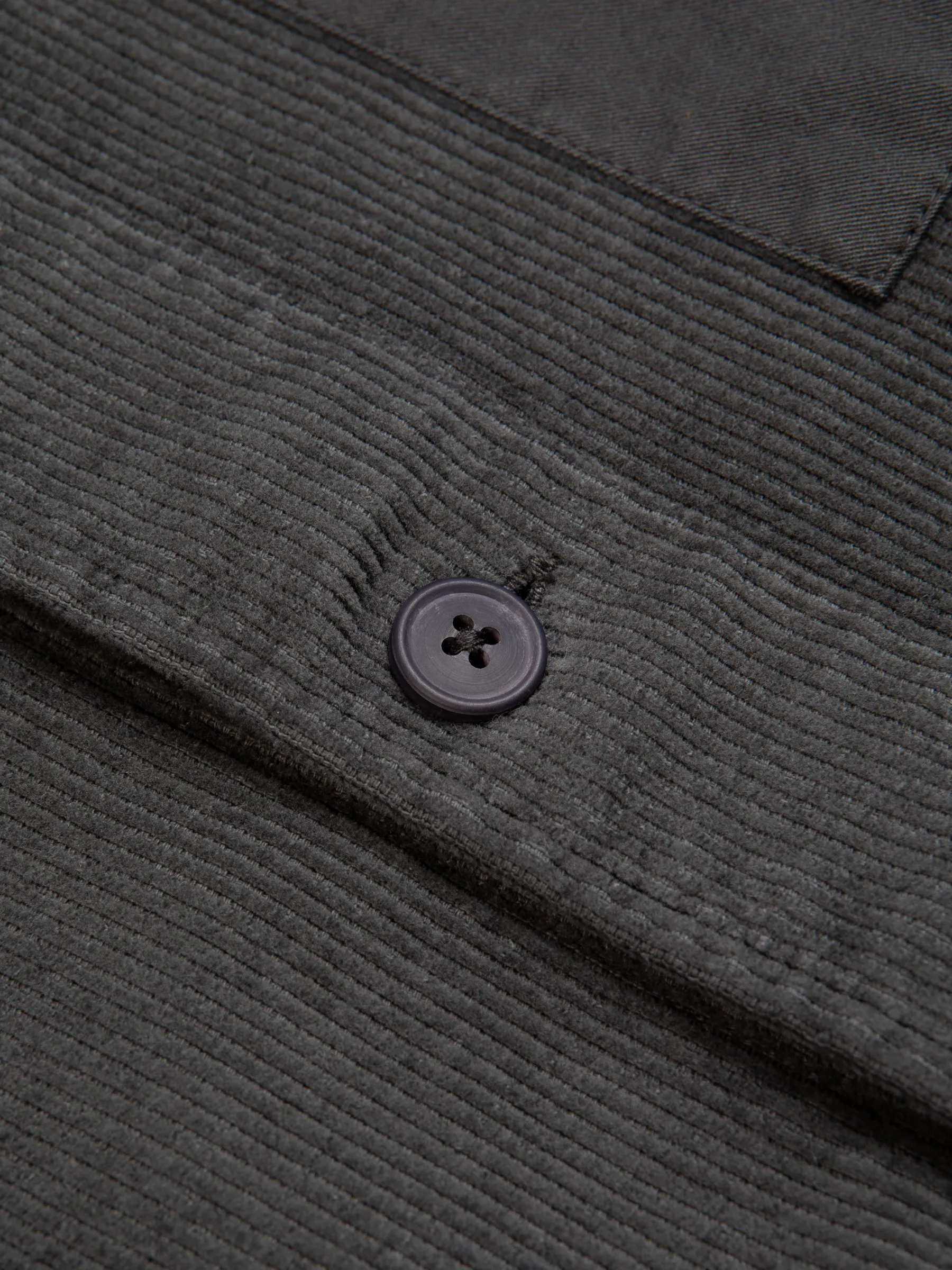 Rosyth Overshirt In Charcoal Cord / Twill Blend