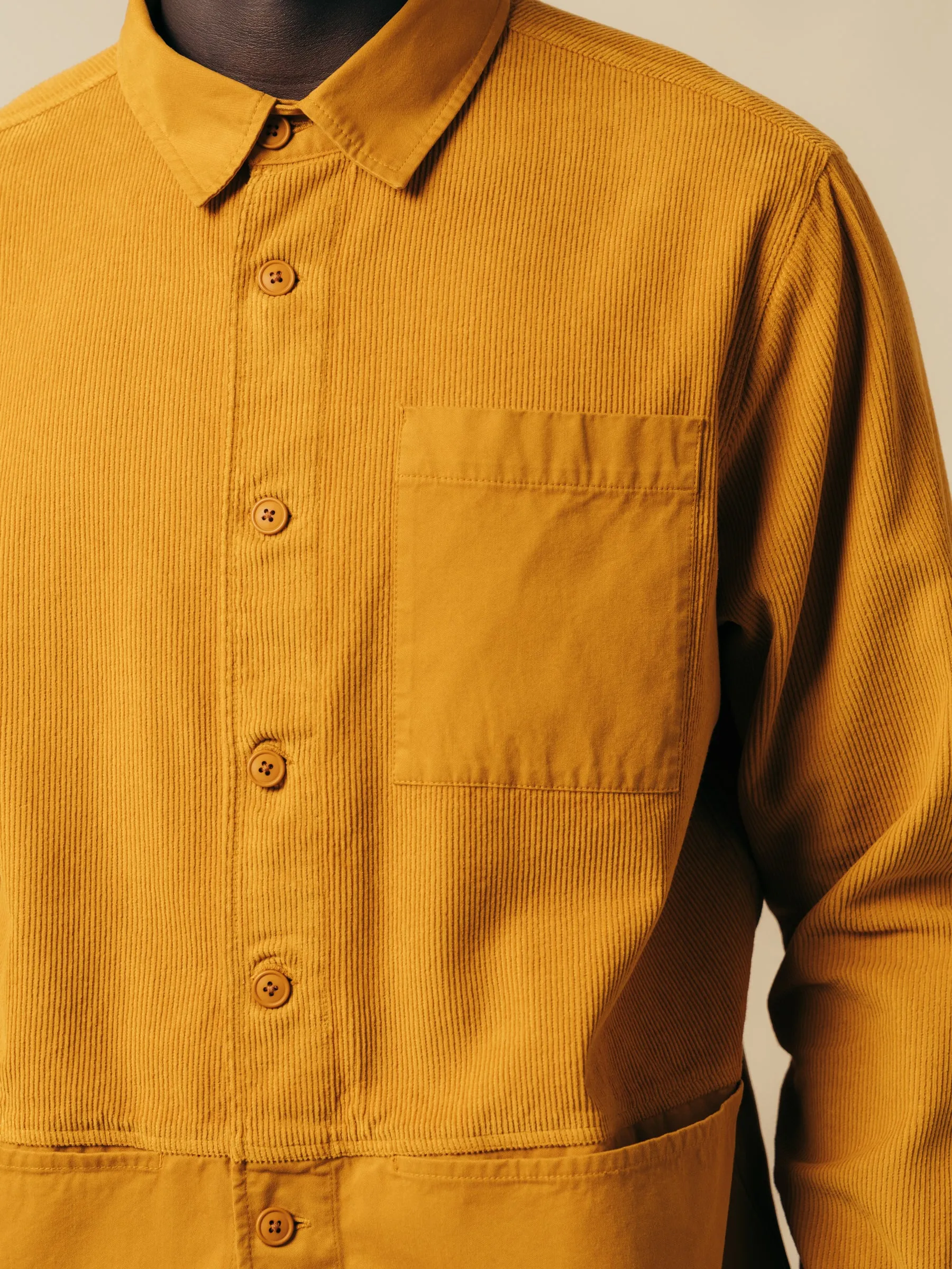 Rosyth Overshirt In Saffron Cord / Twill Blend