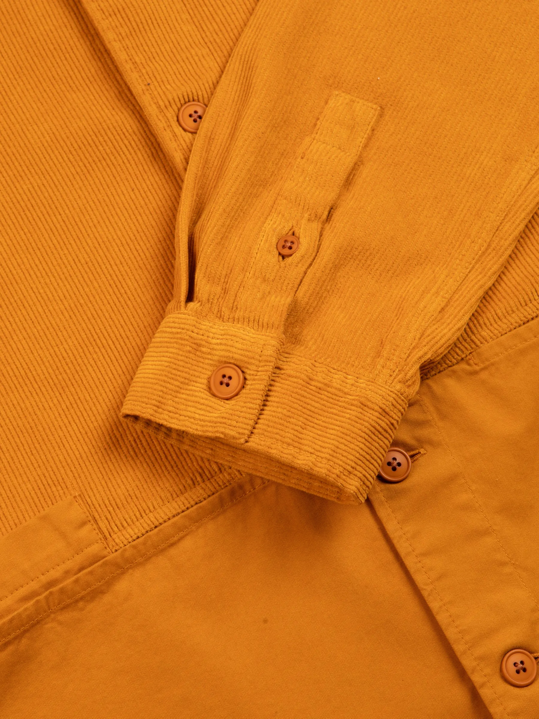 Rosyth Overshirt In Saffron Cord / Twill Blend