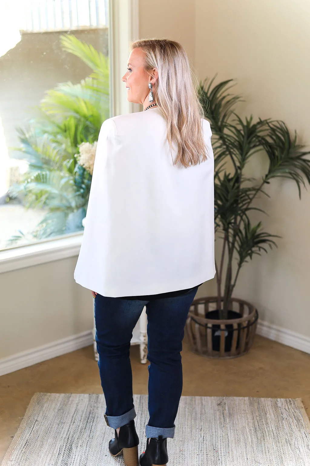 Serious Business Cape Blazer in White