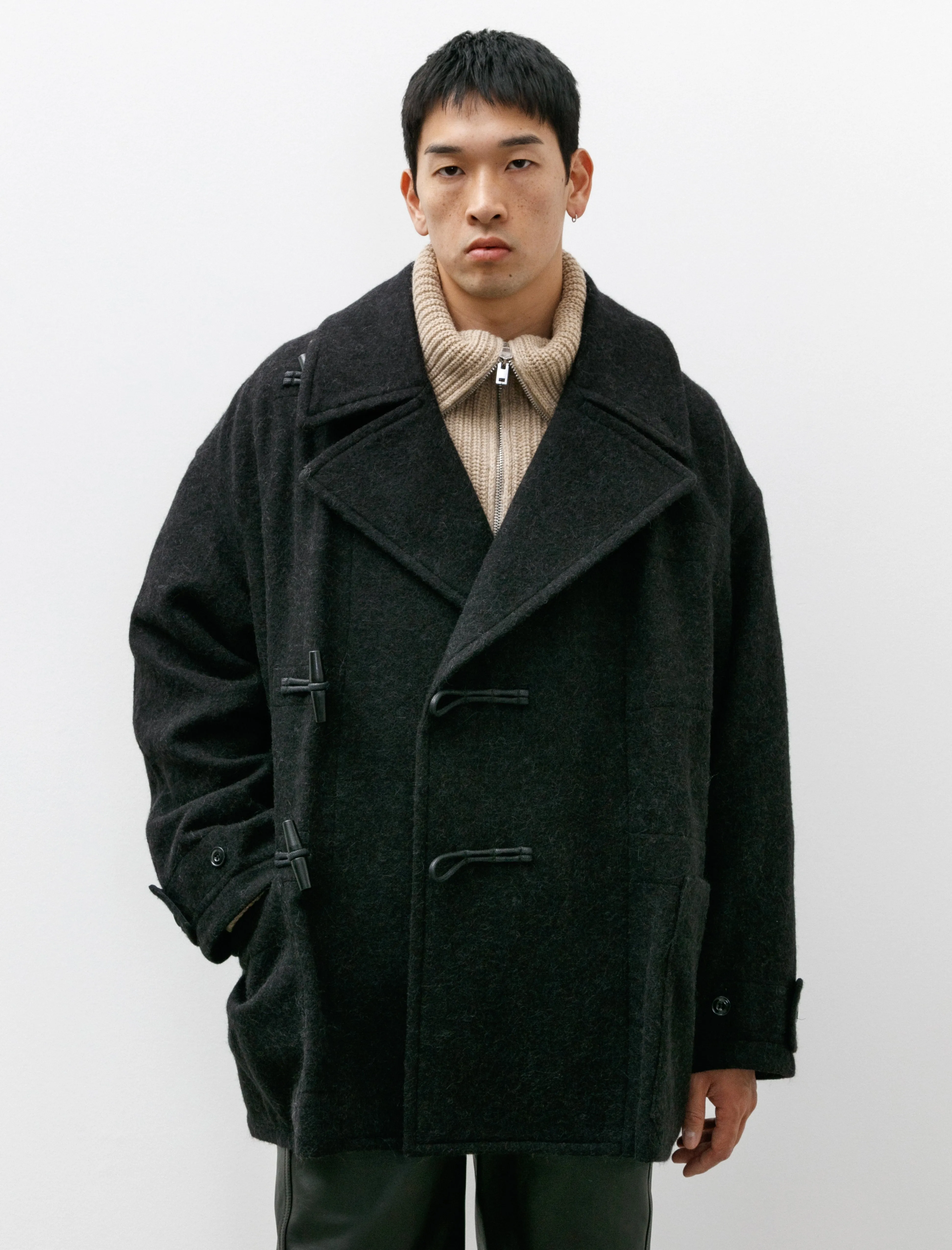 Short Duffle Coat Black