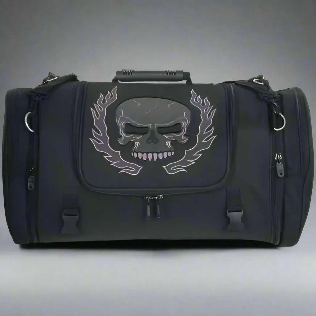 Skull Embroidered Travel Duffle Bag