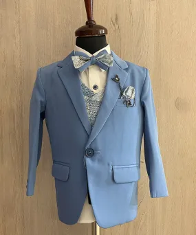 Sky Blue Colored Coat Suit for Wedding