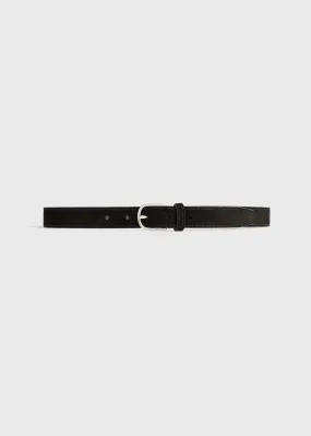 Slim suede trouser belt espresso