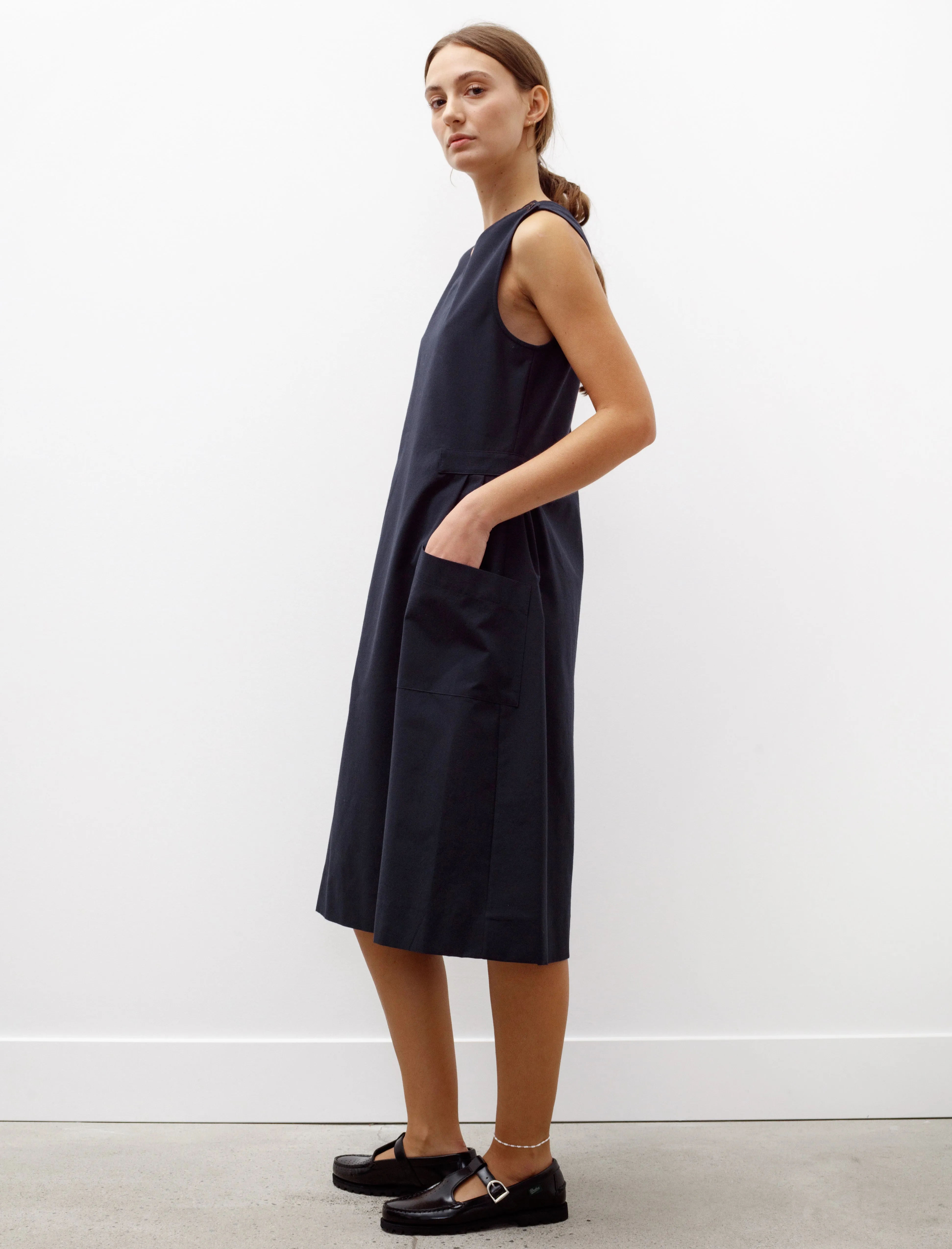 Smock Dress Wool Cotton Ink