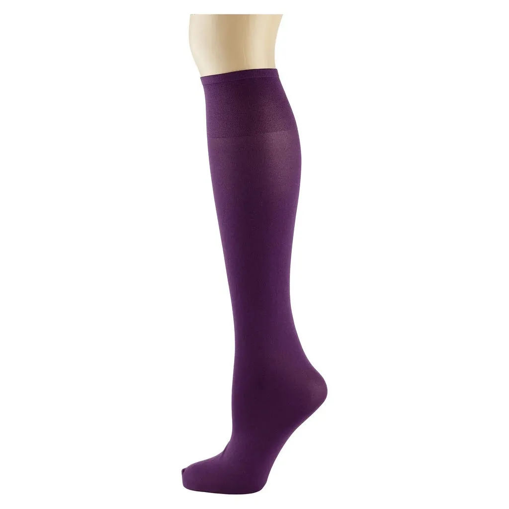 Solid Plum Women's Knee Highs Trouser/Boot Socks