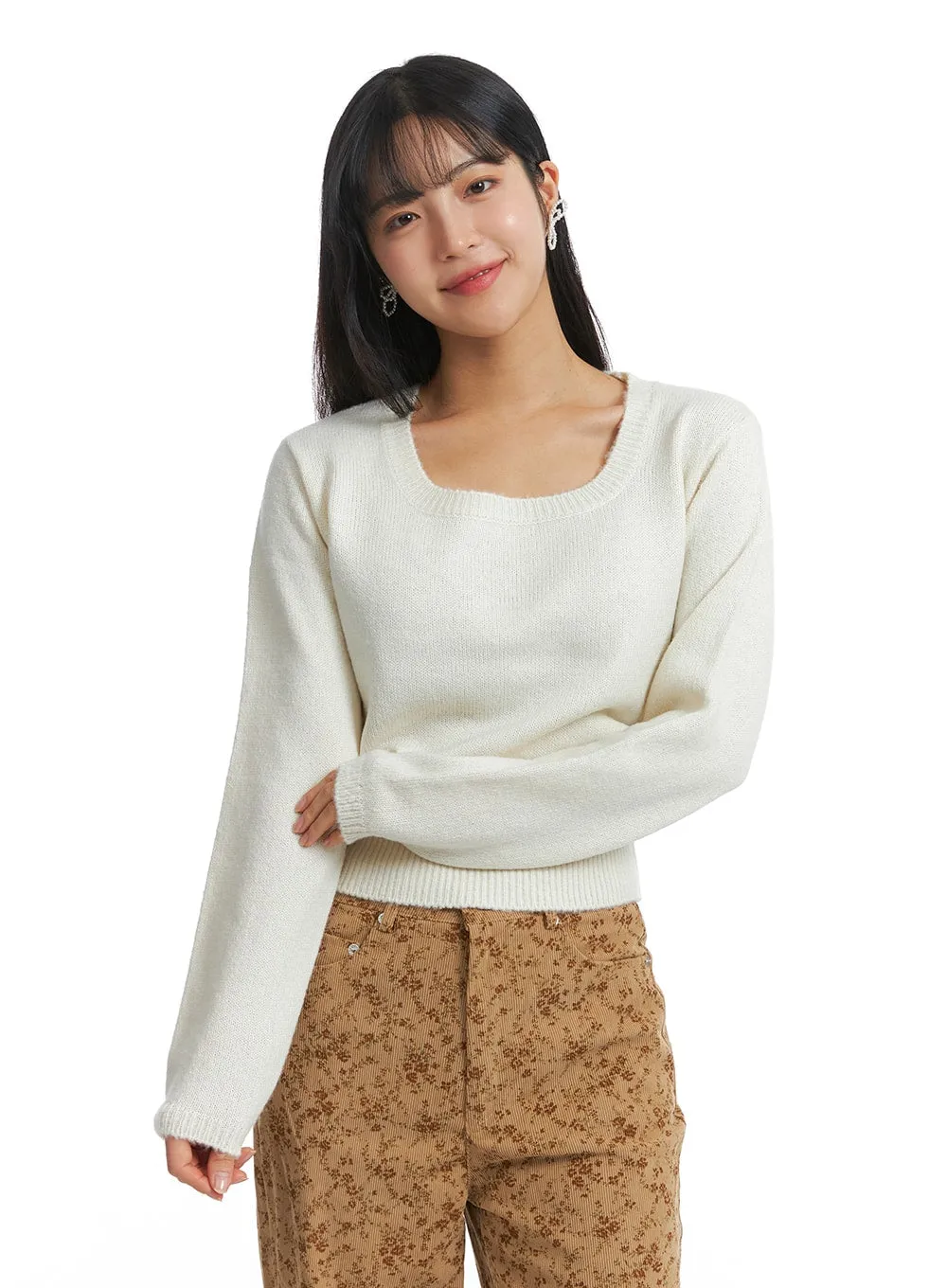 Square Neck Knit Sweater OD329