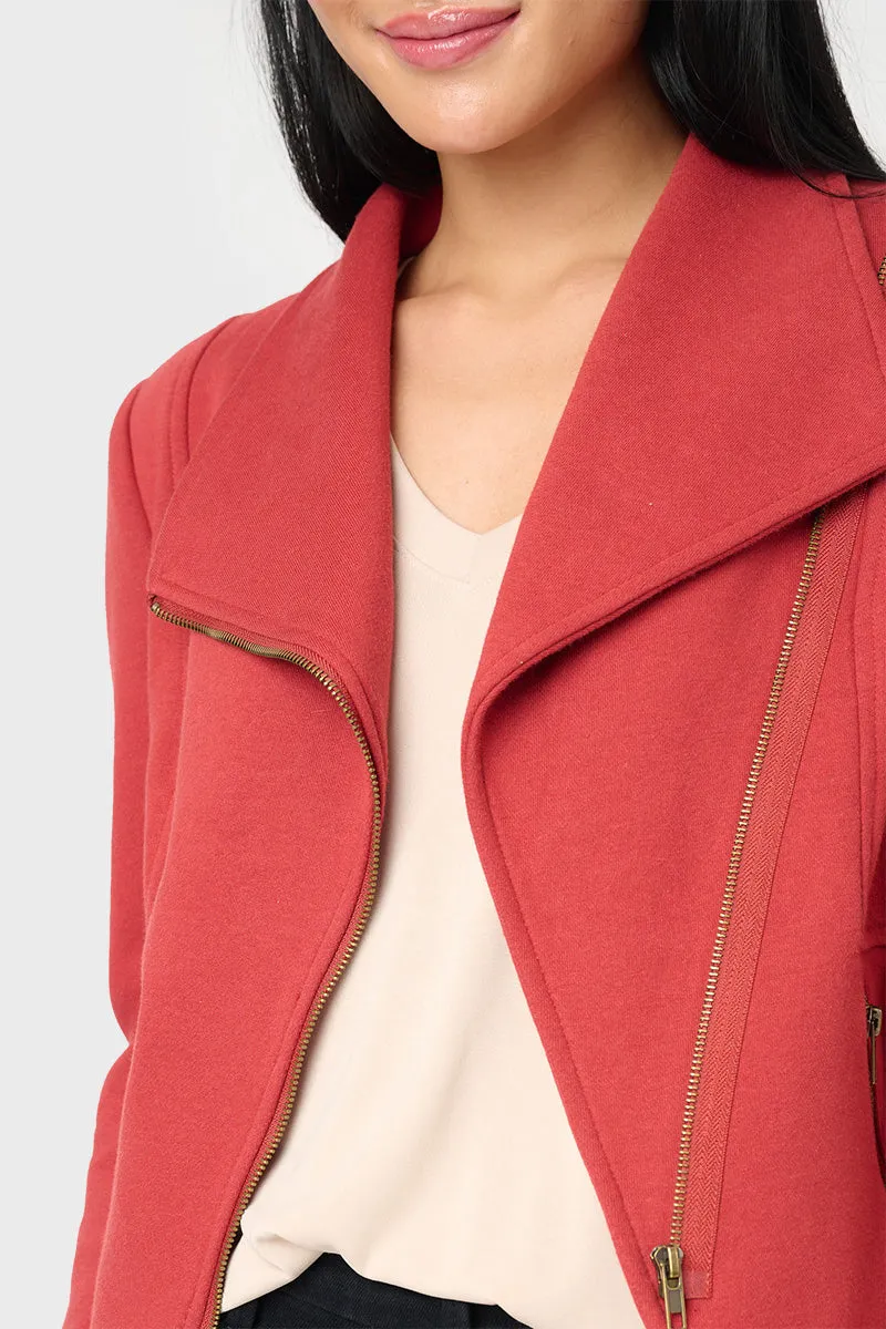 Stretch Knit Moto Jacket