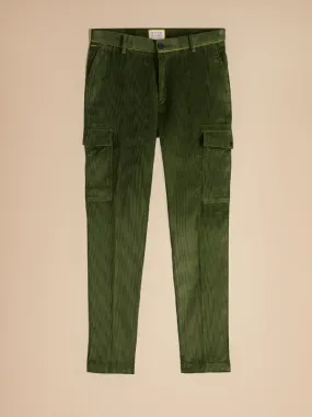 Stuart Slim Fit Corduroy Cargo Pants: Field Green (FINAL SALE)