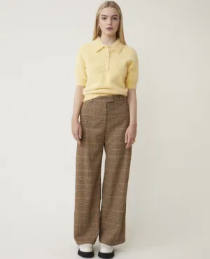 Suncoo John Brown Checked Wide Trousers