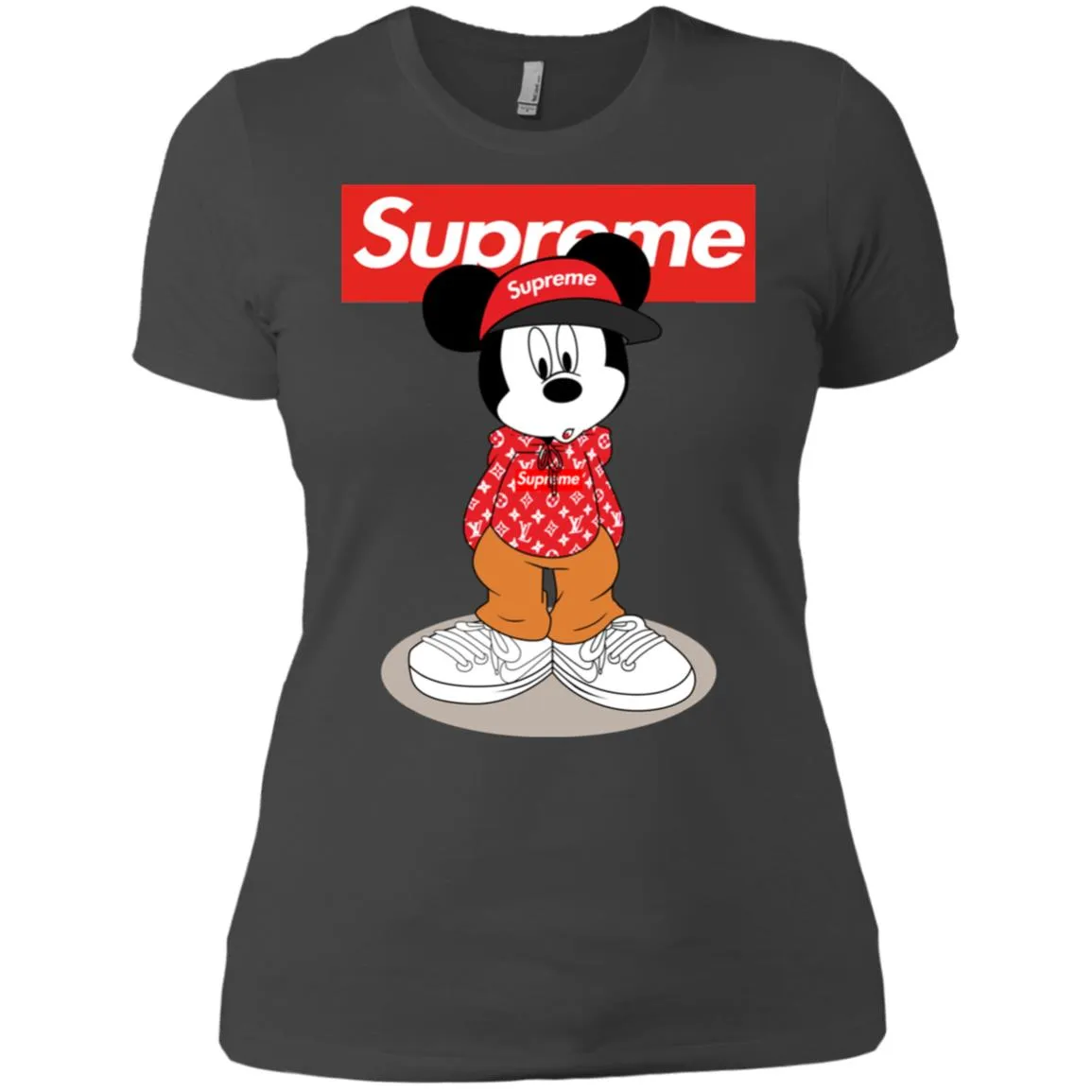 Supreme Mickey Mouse T-shirt Women Cotton T-Shirt