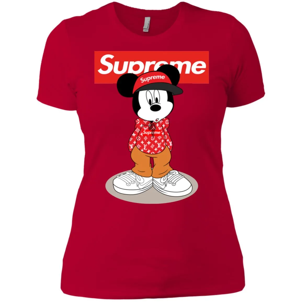 Supreme Mickey Mouse T-shirt Women Cotton T-Shirt