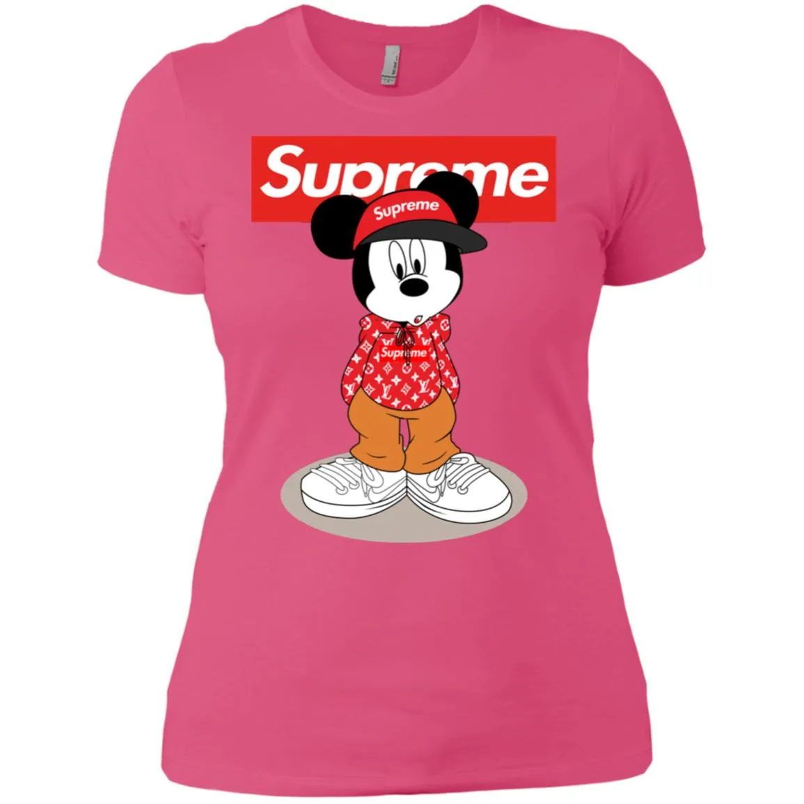 Supreme Mickey Mouse T-shirt Women Cotton T-Shirt