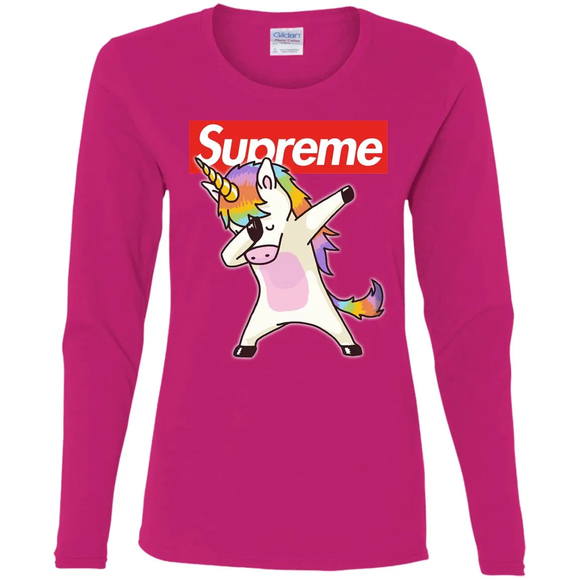 Supreme Unicorn T-shirt Dance Dabbing Unicorn Women Long Sleeve Shirt