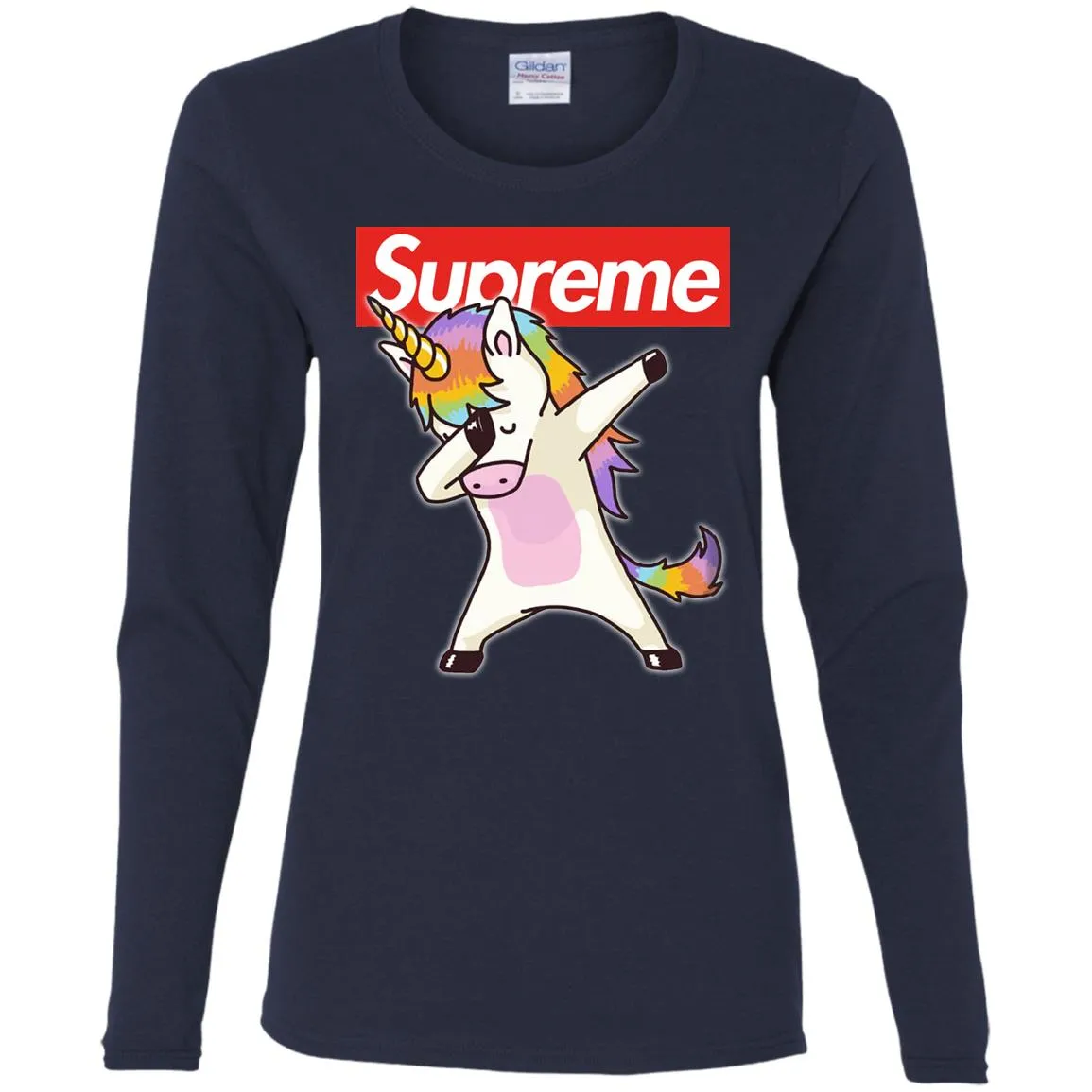 Supreme Unicorn T-shirt Dance Dabbing Unicorn Women Long Sleeve Shirt