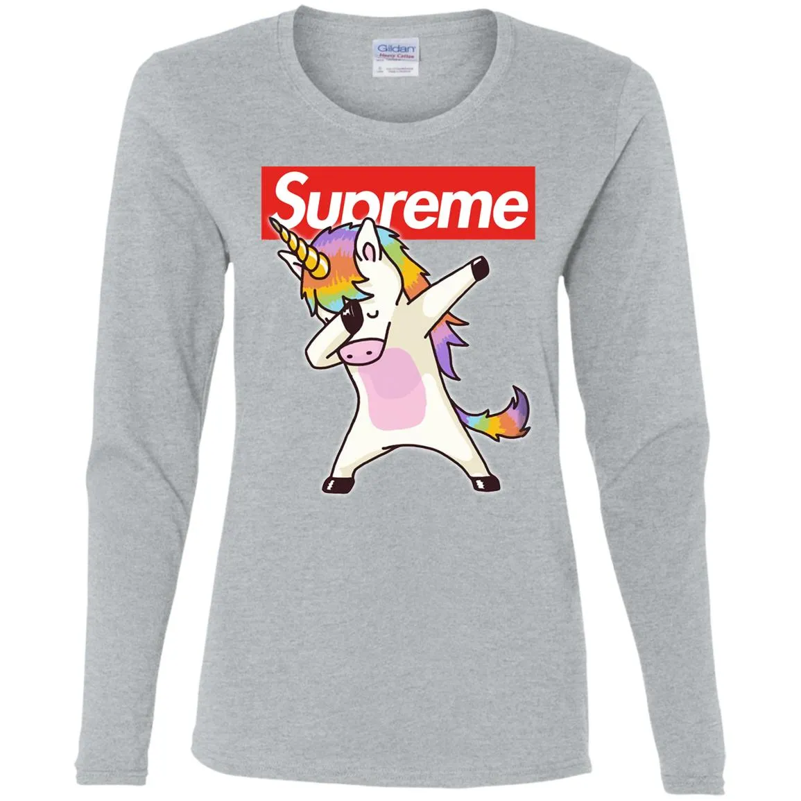 Supreme Unicorn T-shirt Dance Dabbing Unicorn Women Long Sleeve Shirt