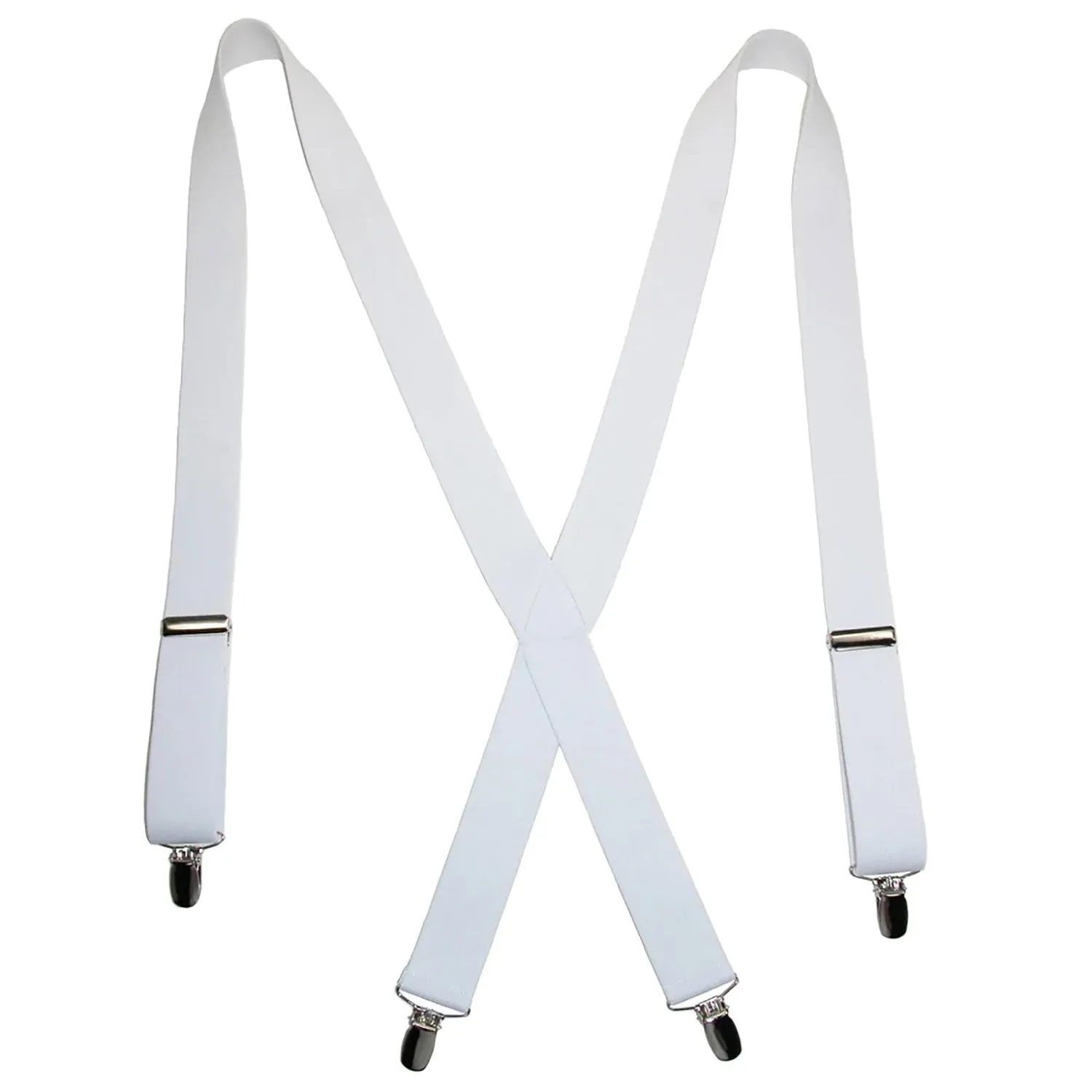 Suspenders - White Elastic with Clip Ends