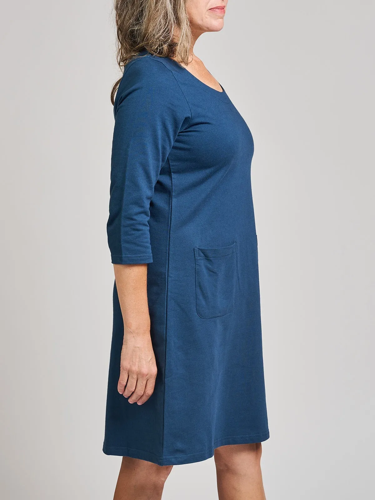 Sylvan Shift Dress - Loop Knit Blue