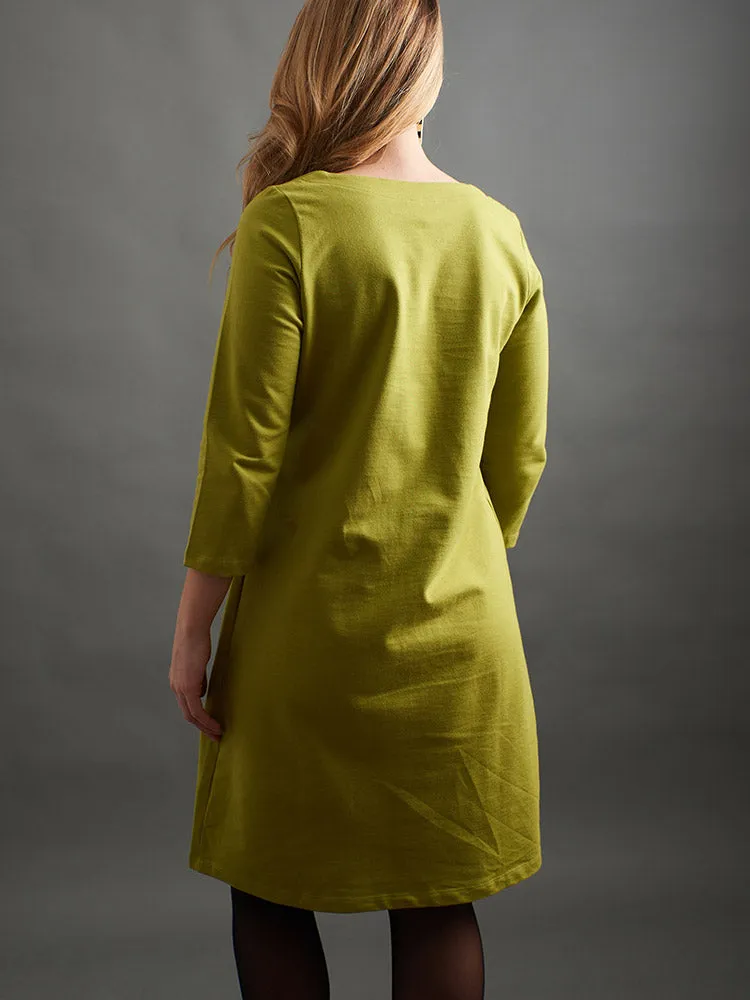 Sylvan Shift Dress - Loop Knit Moss