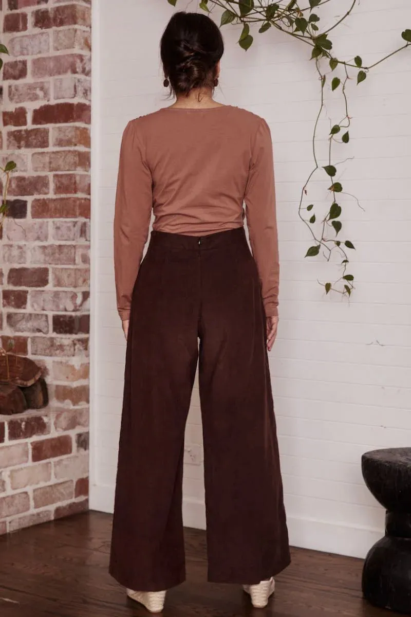 Talia Trouser Corduroy Cacao