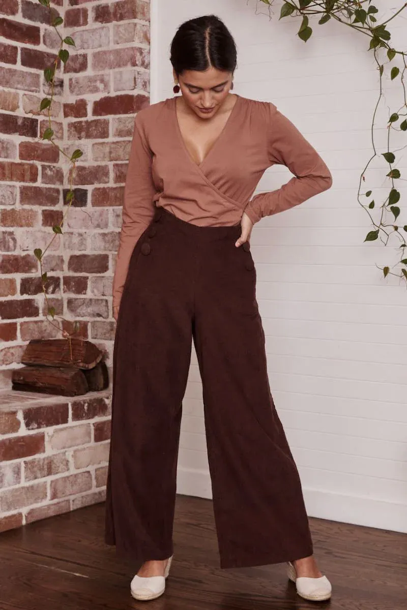 Talia Trouser Corduroy Cacao