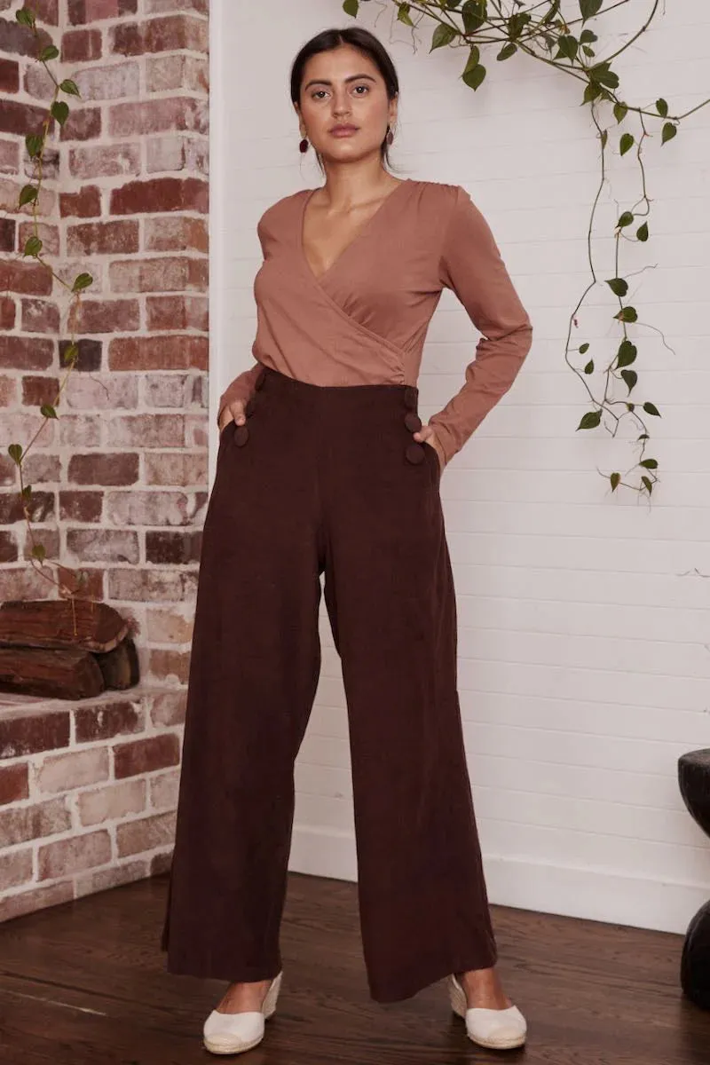 Talia Trouser Corduroy Cacao