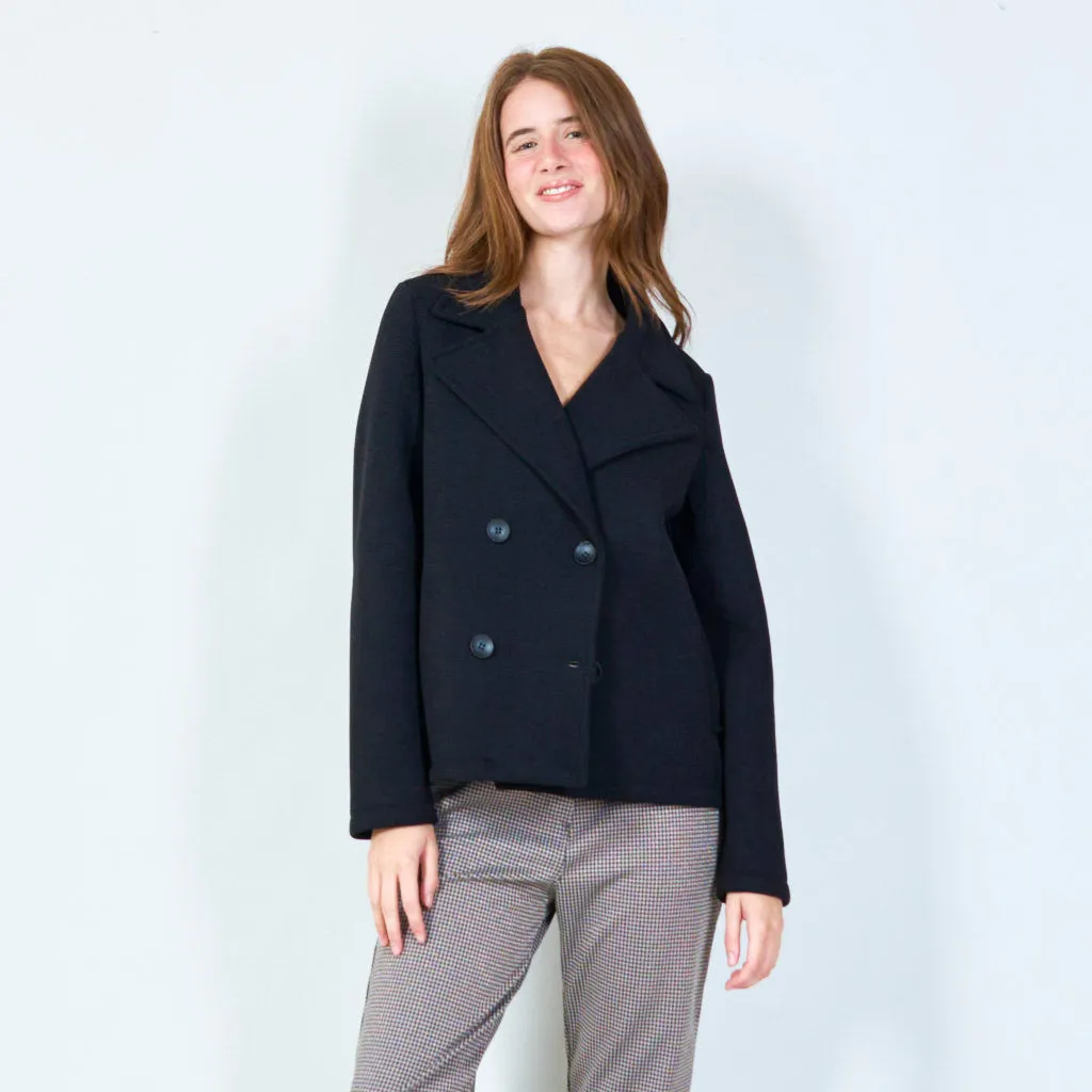 Textured double-breasted peacoat wholesale