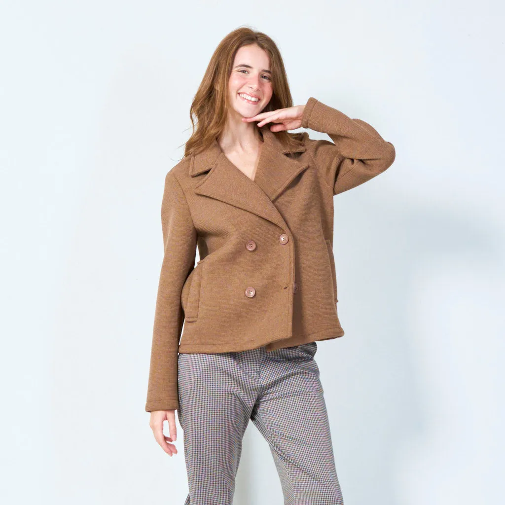 Textured double-breasted peacoat wholesale