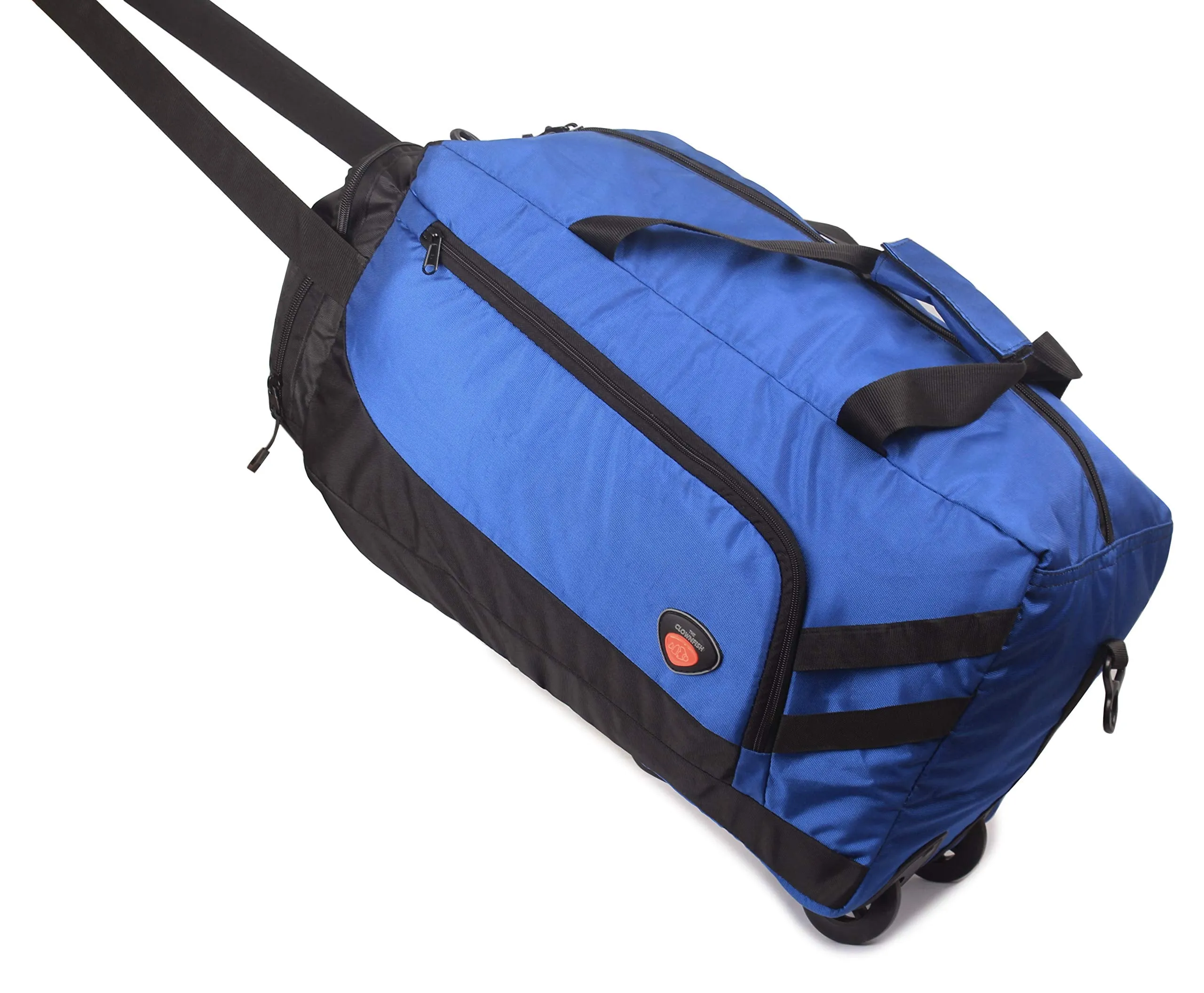 The Clownfish Road Rager Series 35 liters Polyester Travel Duffle Trolley, Duffel Bag with Wheels (Royal Blue)