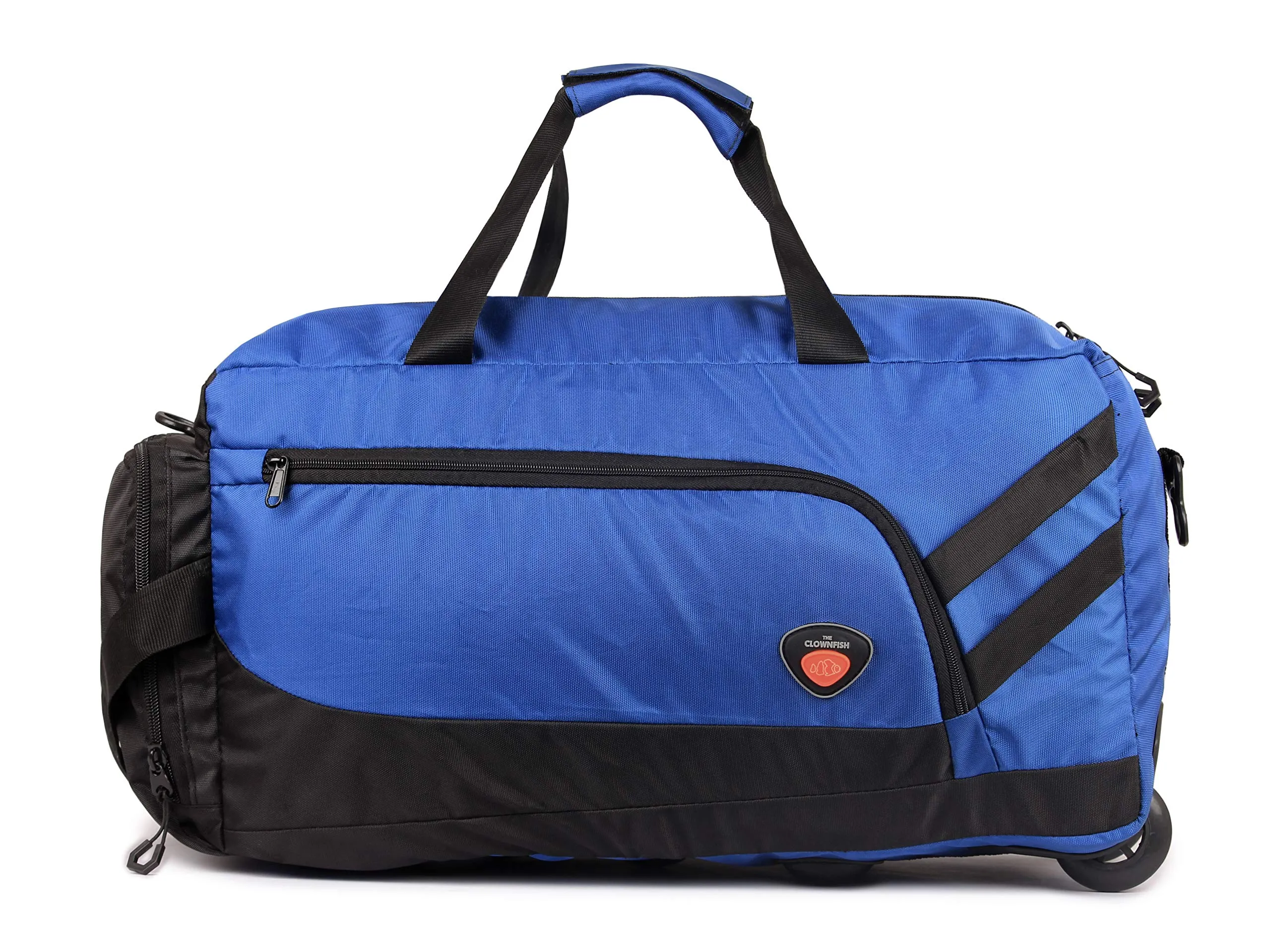 The Clownfish Road Rager Series 35 liters Polyester Travel Duffle Trolley, Duffel Bag with Wheels (Royal Blue)