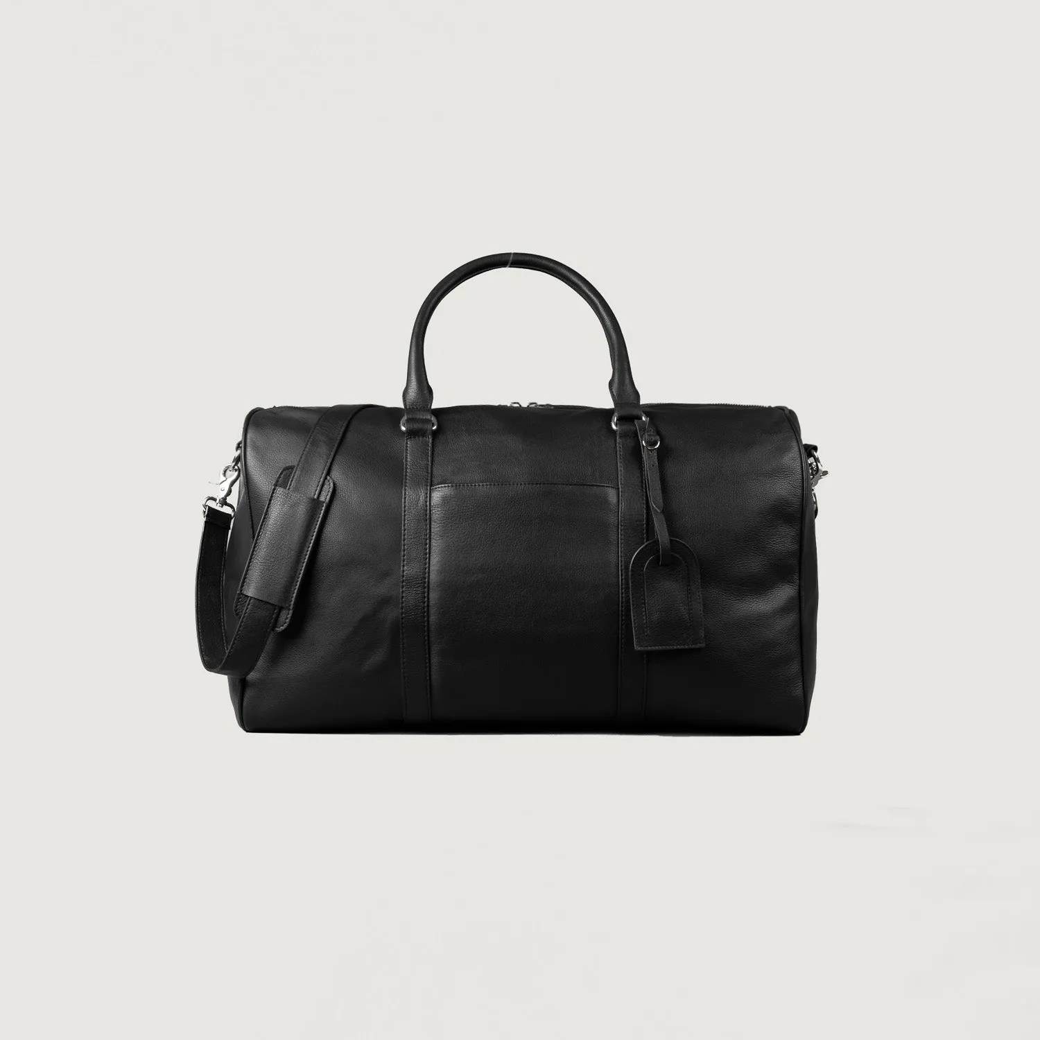 The Darrio Black Leather Duffle Bag